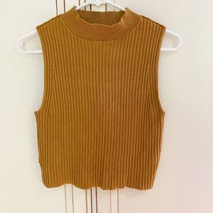 NWOT Free People XS Crop All Day Long Vest Crop Sweater Sleeveless Tank
